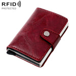 Portafoglio multi-carta KB239 Crazy Horse Texture RFID in lega di alluminio.