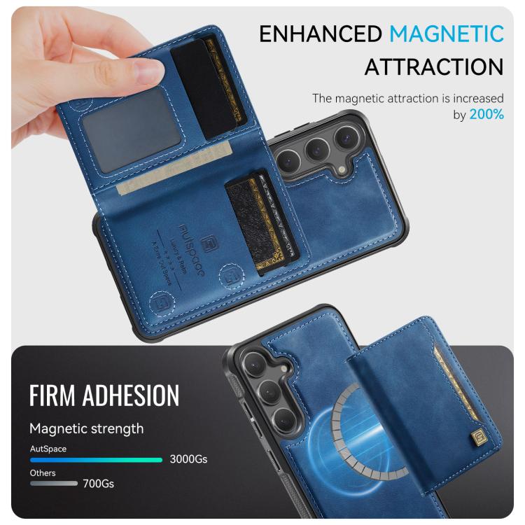 Custodia per telefono AutSpace A13 MagSafe con bustina magnetica RFID a libro per carte., For Samsung Galaxy S24+ / S25+ 5G, For Samsung Galaxy S25 Ultra 5G, For Samsung Galaxy S24 Ultra 5G