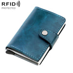 Portafoglio multi-carta KB238 in lega di alluminio con texture effetto cera d'olio e protezione RFID.