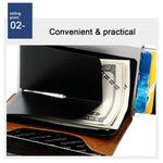 Portafoglio multi-carta KB238 in lega di alluminio con texture effetto cera d'olio e protezione RFID.