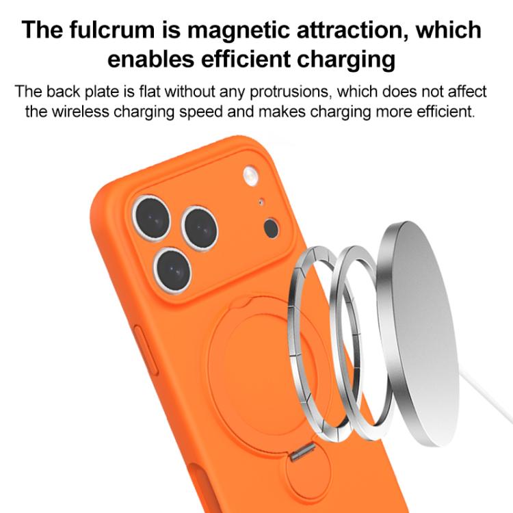 Custodia per telefono con supporto MagSafe in silicone liquido, For iPhone 17 Pro Max, For iPhone 17 Pro, For iPhone 17