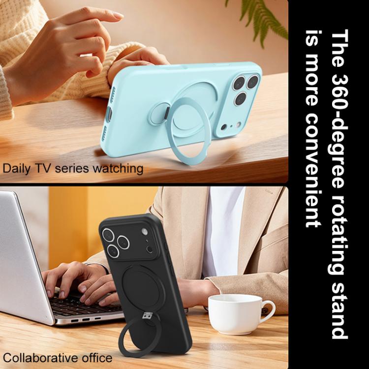 Custodia per telefono con supporto MagSafe in silicone liquido, For iPhone 17 Pro Max, For iPhone 17 Pro, For iPhone 17