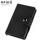 KB256 Retro Crazy Horse Borsa porta carte in alluminio con RFID automatico