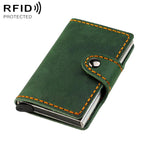KB256 Retro Crazy Horse Borsa porta carte in alluminio con RFID automatico