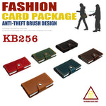 KB256 Retro Crazy Horse Borsa porta carte in alluminio con RFID automatico