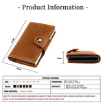 KB256 Retro Crazy Horse Borsa porta carte in alluminio con RFID automatico
