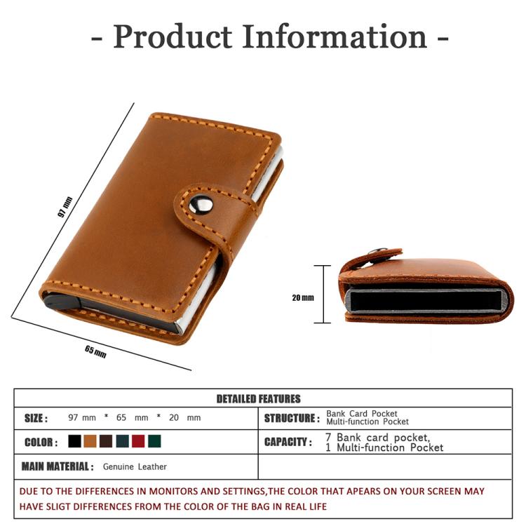 KB256 Retro Crazy Horse Borsa porta carte in alluminio con RFID automatico