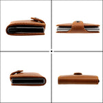 KB256 Retro Crazy Horse Borsa porta carte in alluminio con RFID automatico