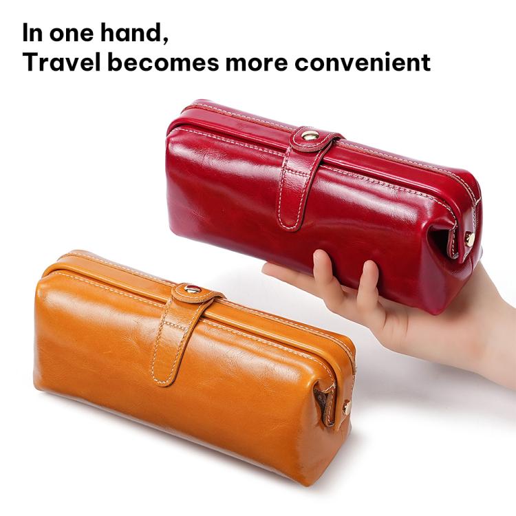 Borsa portaoggetti per articoli da toilette e cosmetici in pelle cerata