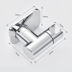 Supporto per soffione doccia in acciaio inox senza foratura, girevole a 360 gradi, con base universale regolabile.