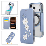 Porta carte magnetico con motivo floreale, custodia per telefono in ecopelle, For iPhone 17 Pro Max, For iPhone 17 Pro, For iPhone 17, For iPhone Air