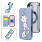 Porta carte magnetico con motivo floreale, custodia per telefono in ecopelle, For iPhone 17 Pro Max, For iPhone 17 Pro, For iPhone 17, For iPhone Air