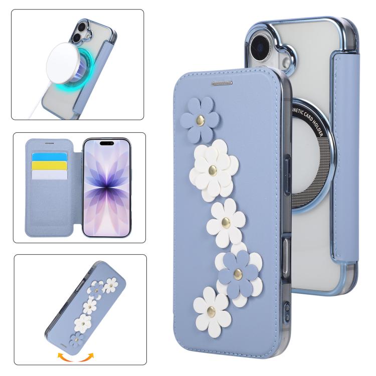 Porta carte magnetico con motivo floreale, custodia per telefono in ecopelle, For iPhone 17 Pro Max, For iPhone 17 Pro, For iPhone 17, For iPhone Air