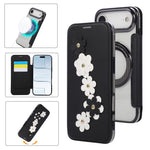 Porta carte magnetico con motivo floreale, custodia per telefono in ecopelle, For iPhone 17 Pro Max, For iPhone 17 Pro, For iPhone 17, For iPhone Air