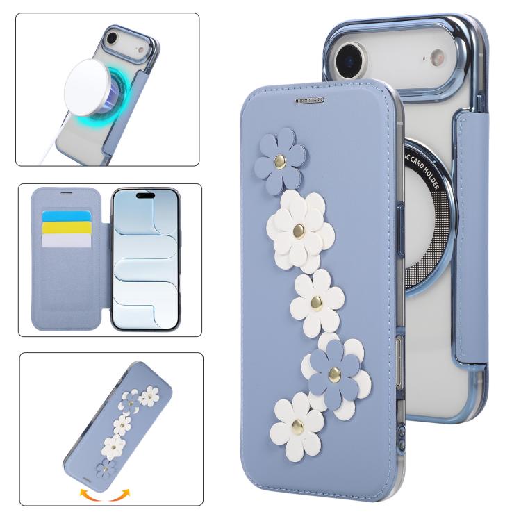 Porta carte magnetico con motivo floreale, custodia per telefono in ecopelle, For iPhone 17 Pro Max, For iPhone 17 Pro, For iPhone 17, For iPhone Air