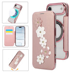 Porta carte magnetico con motivo floreale, custodia per telefono in ecopelle, For iPhone 17 Pro Max, For iPhone 17 Pro, For iPhone 17, For iPhone Air