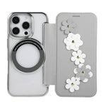 Porta carte magnetico con motivo floreale, custodia per telefono in ecopelle, For iPhone 16 Pro Max, For iPhone 16 Pro, For iPhone 16 Plus, For iPhone 16
