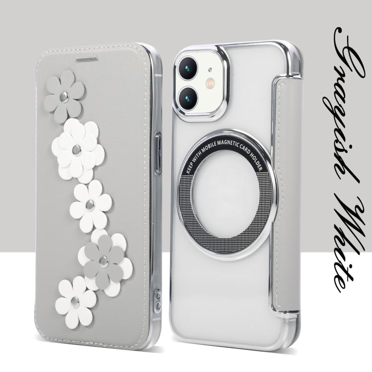 Porta carte magnetico con motivo floreale, custodia per telefono in ecopelle, For iPhone 12 / 12 Pro, For iPhone 12 Pro Max
