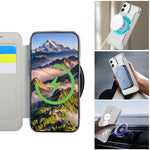 Porta carte magnetico con motivo floreale, custodia per telefono in ecopelle, For iPhone 12 / 12 Pro, For iPhone 12 Pro Max