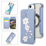 Porta carte magnetico con motivo floreale, custodia per telefono in ecopelle, For iPhone 12 / 12 Pro, For iPhone 12 Pro Max