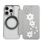 Porta carte magnetico con motivo floreale, custodia per telefono in ecopelle, For iPhone 15 Pro Max, For iPhone 15 Pro, For iPhone 14 Plus / 15 Plus, For iPhone 13 / 14