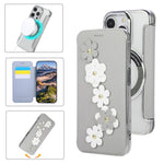 Porta carte magnetico con motivo floreale, custodia per telefono in ecopelle, For iPhone 14 Pro, For iPhone 14 Pro Max, For iPhone 13 Pro Max, For iPhone 13 Pro