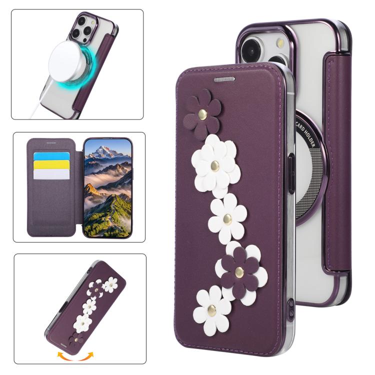 Porta carte magnetico con motivo floreale, custodia per telefono in ecopelle, For iPhone 14 Pro, For iPhone 14 Pro Max, For iPhone 13 Pro Max, For iPhone 13 Pro