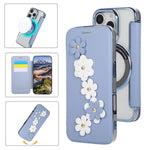 Porta carte magnetico con motivo floreale, custodia per telefono in ecopelle, For iPhone 14 Pro, For iPhone 14 Pro Max, For iPhone 13 Pro Max, For iPhone 13 Pro