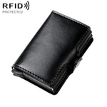 Borsa porta carte RFID a doppio strato in lega di alluminio con texture olio-cera KB251