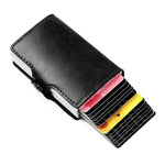 Borsa porta carte RFID a doppio strato in lega di alluminio con texture olio-cera KB251
