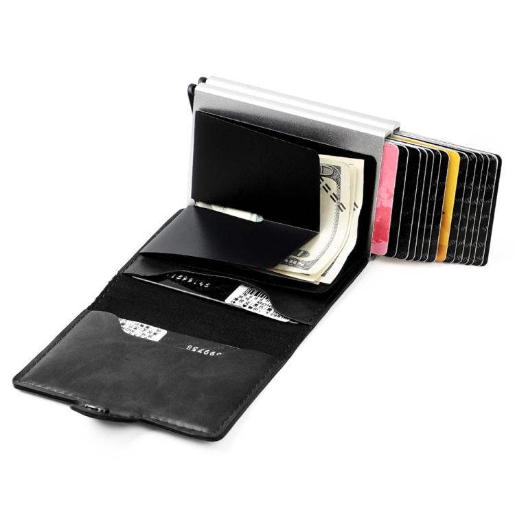 Borsa porta carte RFID a doppio strato in lega di alluminio con texture olio-cera KB251