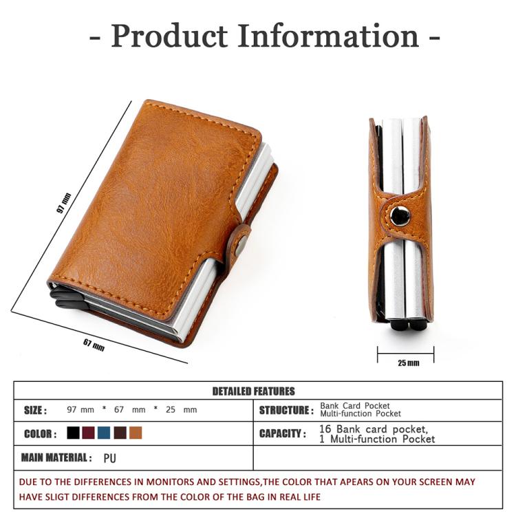 Borsa porta carte RFID a doppio strato in lega di alluminio con texture olio-cera KB251