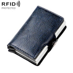 Borsa porta carte RFID a doppio strato in lega di alluminio con texture Crazy Horse KB252