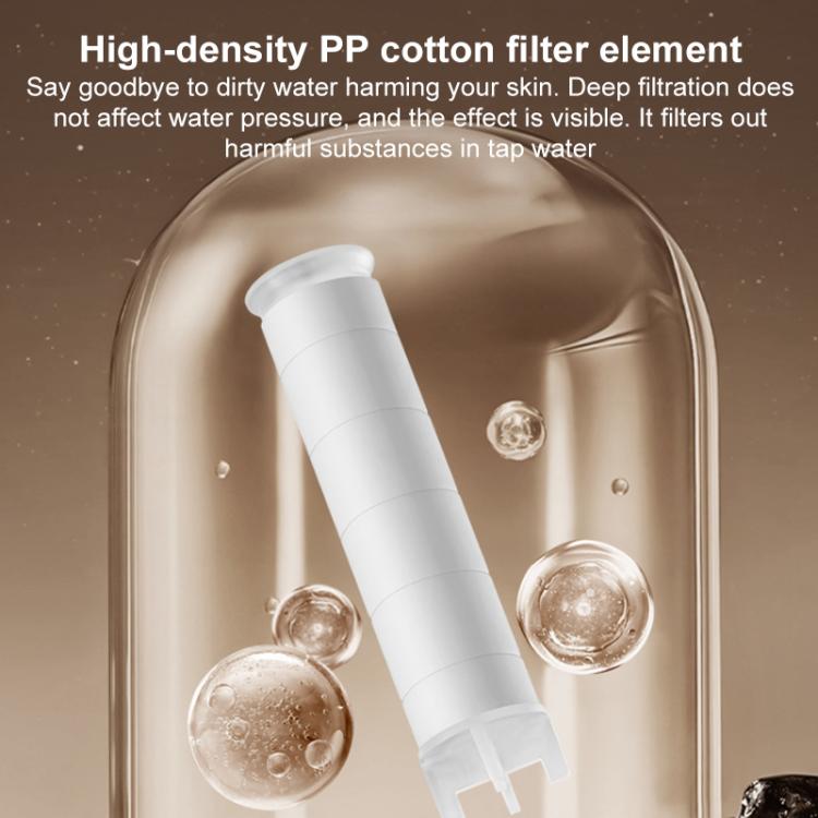 Soffione doccia multifunzione con pistola a spruzzo pressurizzata a 4 velocità e filtro, con funzione di interruzione dell'acqua tramite un solo pulsante.