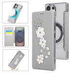 Porta carte magnetico con motivo floreale, custodia per telefono in ecopelle, For Samsung Galaxy S23 Ultra 5G, For Samsung Galaxy S23+ 5G, For Samsung Galaxy S23 5G