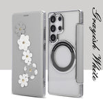 Porta carte magnetico con motivo floreale, custodia per telefono in ecopelle, For Samsung Galaxy S23 Ultra 5G, For Samsung Galaxy S23+ 5G, For Samsung Galaxy S23 5G