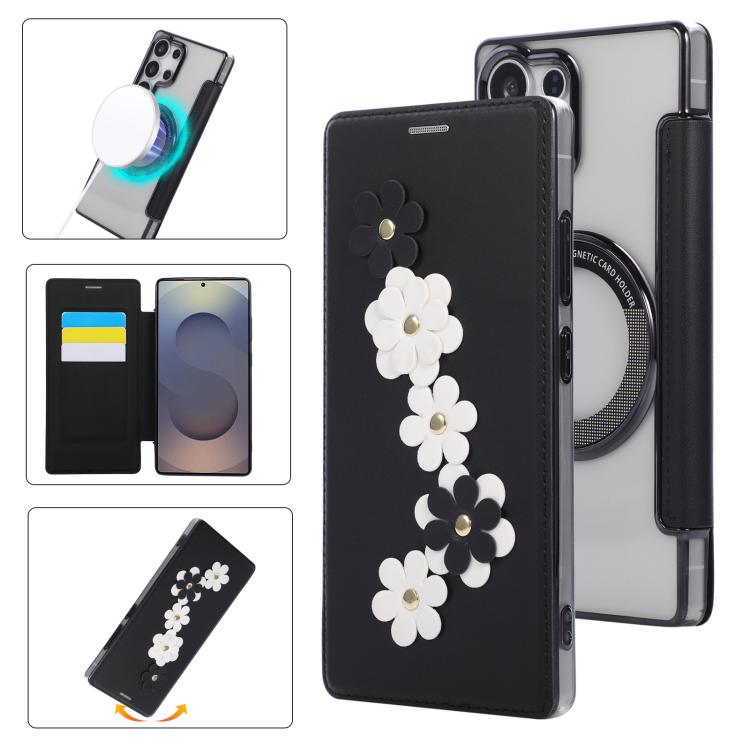 Porta carte magnetico con motivo floreale, custodia per telefono in ecopelle, For Samsung Galaxy S23 Ultra 5G, For Samsung Galaxy S23+ 5G, For Samsung Galaxy S23 5G