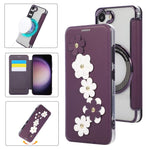 Porta carte magnetico con motivo floreale, custodia per telefono in ecopelle, For Samsung Galaxy S23 Ultra 5G, For Samsung Galaxy S23+ 5G, For Samsung Galaxy S23 5G