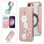 Porta carte magnetico con motivo floreale, custodia per telefono in ecopelle, For Samsung Galaxy S23 Ultra 5G, For Samsung Galaxy S23+ 5G, For Samsung Galaxy S23 5G