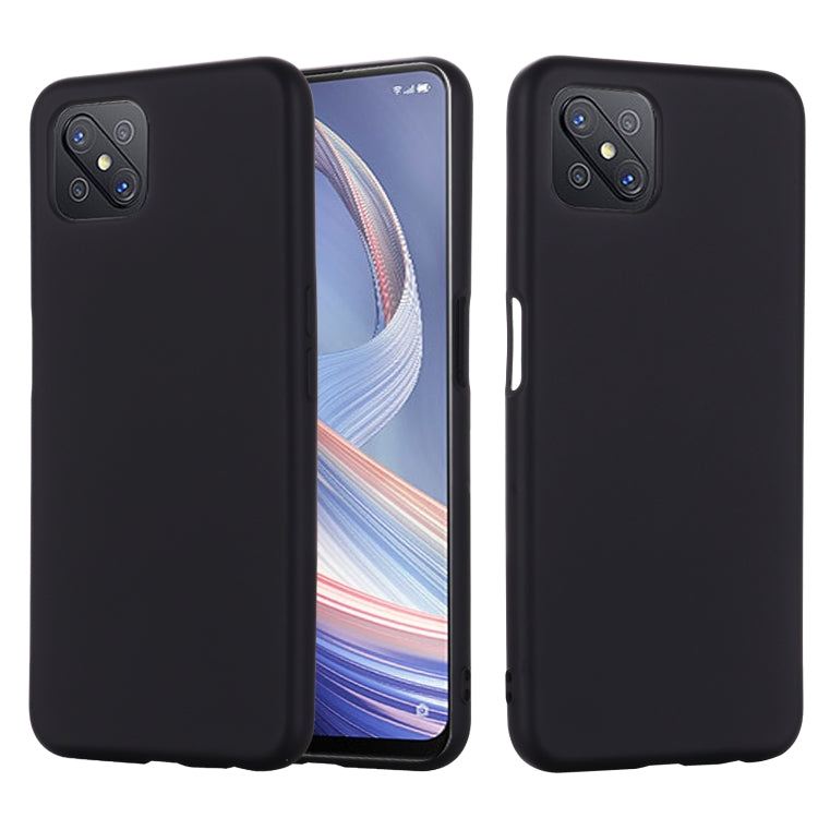 Custodia a copertura totale antiurto in silicone liquido Pure Color, For OPPO A92s / Reno4 Z 5G