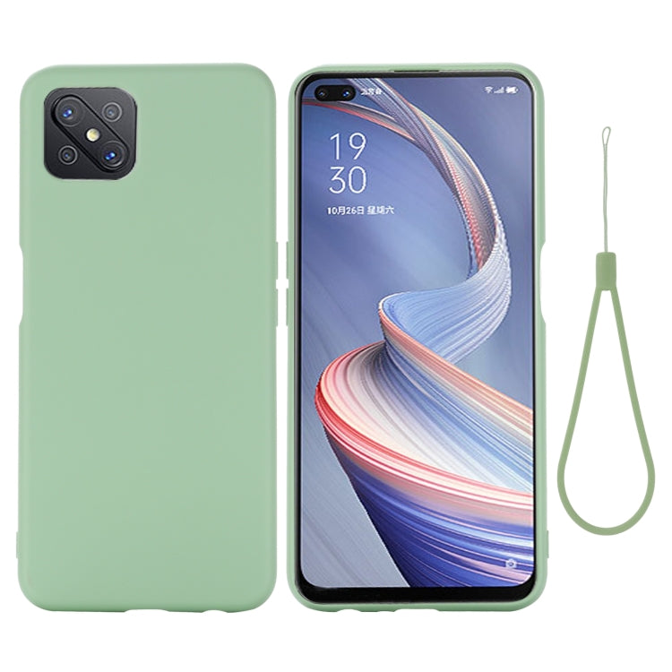 Custodia a copertura totale antiurto in silicone liquido Pure Color, For OPPO A92s / Reno4 Z 5G