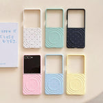 Cover per telefono con texture a onda magnetica e motivo a cuori lucidi, For Samsung Galaxy Z Flip7 5G