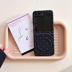 Cover per telefono con texture a onda magnetica e motivo a cuori lucidi, For Samsung Galaxy Z Flip7 5G