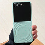 Cover per telefono con texture a onda magnetica e motivo a cuori lucidi, For Samsung Galaxy Z Flip7 5G