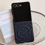 Cover per telefono con texture a onda magnetica e motivo a cuori lucidi, For Samsung Galaxy Z Flip7 5G