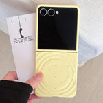 Cover per telefono con texture a onda magnetica e motivo a cuori lucidi, For Samsung Galaxy Z Flip7 5G
