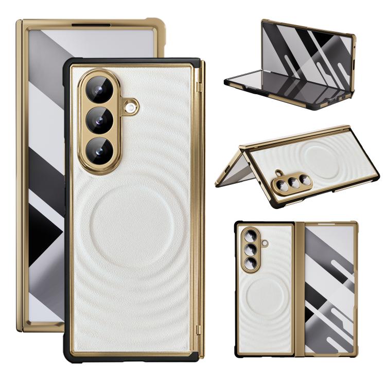 Custodia per telefono magnetica in TPU delicata sulla pelle + ecopelle, For Samsung Galaxy Z Fold7 5G