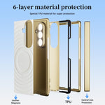 Custodia per telefono magnetica in TPU delicata sulla pelle + ecopelle, For Samsung Galaxy Z Fold7 5G