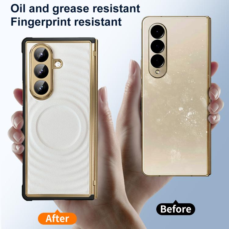 Custodia per telefono magnetica in TPU delicata sulla pelle + ecopelle, For Samsung Galaxy Z Fold7 5G