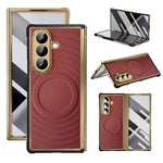 Custodia per telefono magnetica in TPU delicata sulla pelle + ecopelle, For Samsung Galaxy Z Fold7 5G